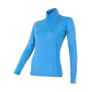 Camiseta funcional de mujer Sensor Merino Active stoják, zip azul Blue