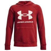 Sudadera para niños Under Armour Rval Fleece Hoodie rojo Stadium Red / / Onyx White