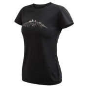 Camiseta funcional de mujer Sensor Merino Cordura Peak negro černá