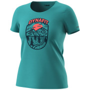 Camiseta de mujer Dynafit Graphic Co W S/S Tee azul/naranja brittany blue/HORIZON