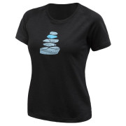 Camiseta de mujer Sensor Merino Blend Stone negro black