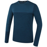 Camiseta de hombre MOOA MerinoSilk Block 160 long azul lagoon blue