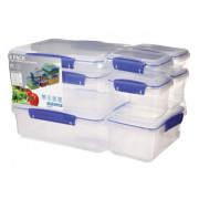 Caja de alimentos Sistema 8 Pack Set Klip It Transparent Transparent with blue clips