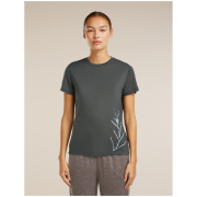 Camiseta funcional de mujer Icebreaker Merino Blend Core SS Tee Panax gris OBSIDIAN