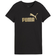 Camiseta de mujer Puma ESS NO. 1 LOGO Metallic Tee negro PUMA Black-metallic gold