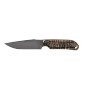 Cuchillo TB OUTDOOR Commandeur All Purpose Knife Ziricote Wood Handle negro/marrón