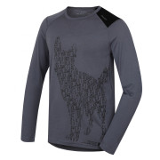 Camiseta funcional de hombre Husky Merino 100 dl. rukáv Dog gris