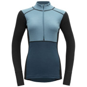 Camiseta funcional de mujer Devold Lauparen Merino 190 Zip Neck Wmn azul/ azul claro Moon/Ink/Flood