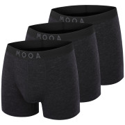 Calzoncillos bóxer para hombre MOOA MerinoSilk 4in 3-pack negro black melange