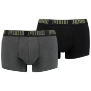 Calzoncillos bóxer para hombre Puma Basic Trunk 2P 2021 gris fluo yellow / grey