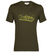 Camiseta de hombre Icebreaker Tech Lite II SS Tee Alps 3D verde loden