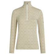 Camiseta funcional de mujer Icebreaker Women M 260 Tech Vertex LS HZ AlpGeo beige/blanco Undyed/Cumin/J
