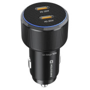 Adaptador Swissten Car Charger 2X USB-C PD, 50W + cabel USB-C / USB-C, 1 m