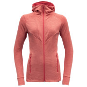 Sudadera de mujer Devold Aksla Woman Jacket W/Hood salmón Poppy