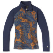 Camiseta funcional de mujer Smartwool W Merino 250 Bl Pattern 1/4 Zip Boxed azul/naranja DeepNavyPalm