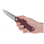 Navaja Acta non verba Z200 Stonewash/Plain Edge, G10 rojo Red