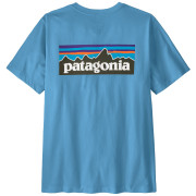 Camiseta de hombre Patagonia P-6 Logo T-Shirt azul claro Shore Blue
