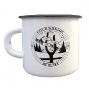 Taza Husky 400 ml plechový blanco/negro Signpost