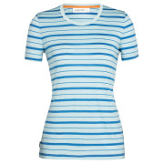 Camiseta de mujer Icebreaker Women Wave SS Tee Stripe 2023 azul haze