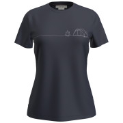 Camiseta funcional de mujer Icebreaker W Mer 150 Tech Lite SS Tee Single Line C azul oscuro Midnight Navy