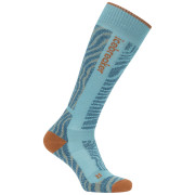 Calcetines de mujer Icebreaker Women Merino Blend Ski+ Medium OTC Mountain Contour azul claro Hydr/Trai/Atlan