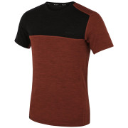Camiseta de hombre MOOA MerinoSilk Block 160 short naranja cinnamon melange