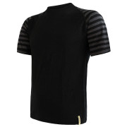 Camiseta funcional de hombre Sensor Merino Air kr. r. negro/gris Black/TmHeStripes