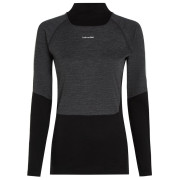 Camiseta funcional de mujer Icebreaker Women Mer 200 Oasis+ LS High Neck negro/gris Blk/Jtht/Und/Cb
