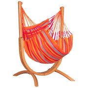 Silla hamaca con soporte La Siesta Udine Outdoor rojo/naranja toucan