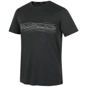Camiseta de hombre MOOA Merino Lyolite Waves 150 Short negro black melange