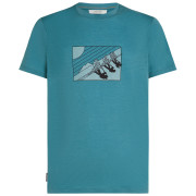 Camiseta de hombre Icebreaker Men Merino 150 Tech Lite SS Tee In The Wild azul claro Topaz