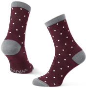 Calcetines Warg Happy Merino W Mini Dots rojo/blanco Wine/White
