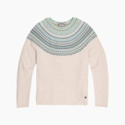 Jersey de mujer Royal Robins Westlands Fairisle Crew beige Chalk Htr Manzanita Pt
