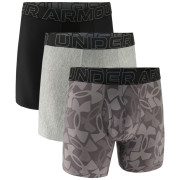 Calzoncillos bóxer para hombre Under Armour Perf Tech Nov 6in gris Castlerock Logo / Steel Heather / Black