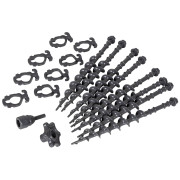 Juego de estaquillas Bo-Camp Screw pegs set 8 pcs gris oscuro Grey