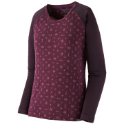 Camiseta funcional de mujer Patagonia Cap Midweight Crew violeta Fire Floral: Night Plum