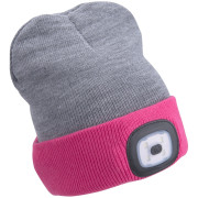 Gorro con lámpara frontal Extol Light gris/rosa Gray/Pink