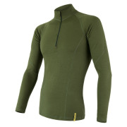 Camiseta de hombre Sensor DF Merino Wool dl.r. zip verde Safari