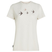 Camiseta de mujer Icebreaker Women Merino 150 Tech Lite SS Tee Bird Transit blanco Ecru HTHR