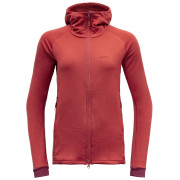 Sudadera funcional de mujer Devold Nibba Merino Jkt Hood rojo Beauty