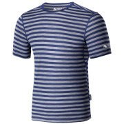 Camiseta de hombre Zulu Merino 160 Short Stripes azul/gris narrow stripes blue-grey/navy