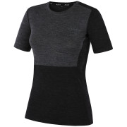 Camiseta de mujer MOOA MerinoSilk Block 160 short negro black melange