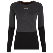 Camiseta funcional de mujer Icebreaker Women Merino 200 Oasis+ LS Crewe negro Blk/Jtht/Und/Cb