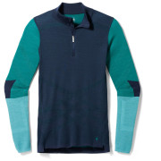 Camiseta funcional de mujer Smartwool W Intrknt Thrml Mrn Bl Colorbl 1/4 Zip azul oscuro Deep Navy