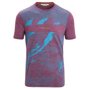 Camiseta funcional de hombre Icebreaker Sphere II SS Tee Trail azul/violeta Go Berry Heather