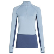 Camiseta funcional de mujer Icebreaker Wom Mer 260 ZoneKnit LS Half Zip azul/gris Dawn/Zincblu/Cb