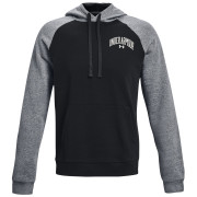 Sudadera de hombre Under Armour Rival WM Colorblock HD negro/gris Black/Pitch Gray Light Heather/Onyx White