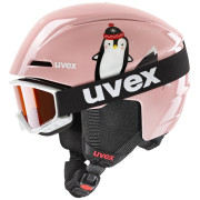 Juego de casco y gafas Uvex Viti set 2023 rosa pink penguin