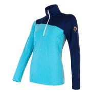 Camiseta funcional de mujer Sensor Merino Extreme zip azul TmModrá/Blue