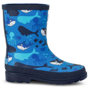 Botas de agua para niños Regatta Mudplay II Junior 4DT azul Bubbles the Shark Blue Print